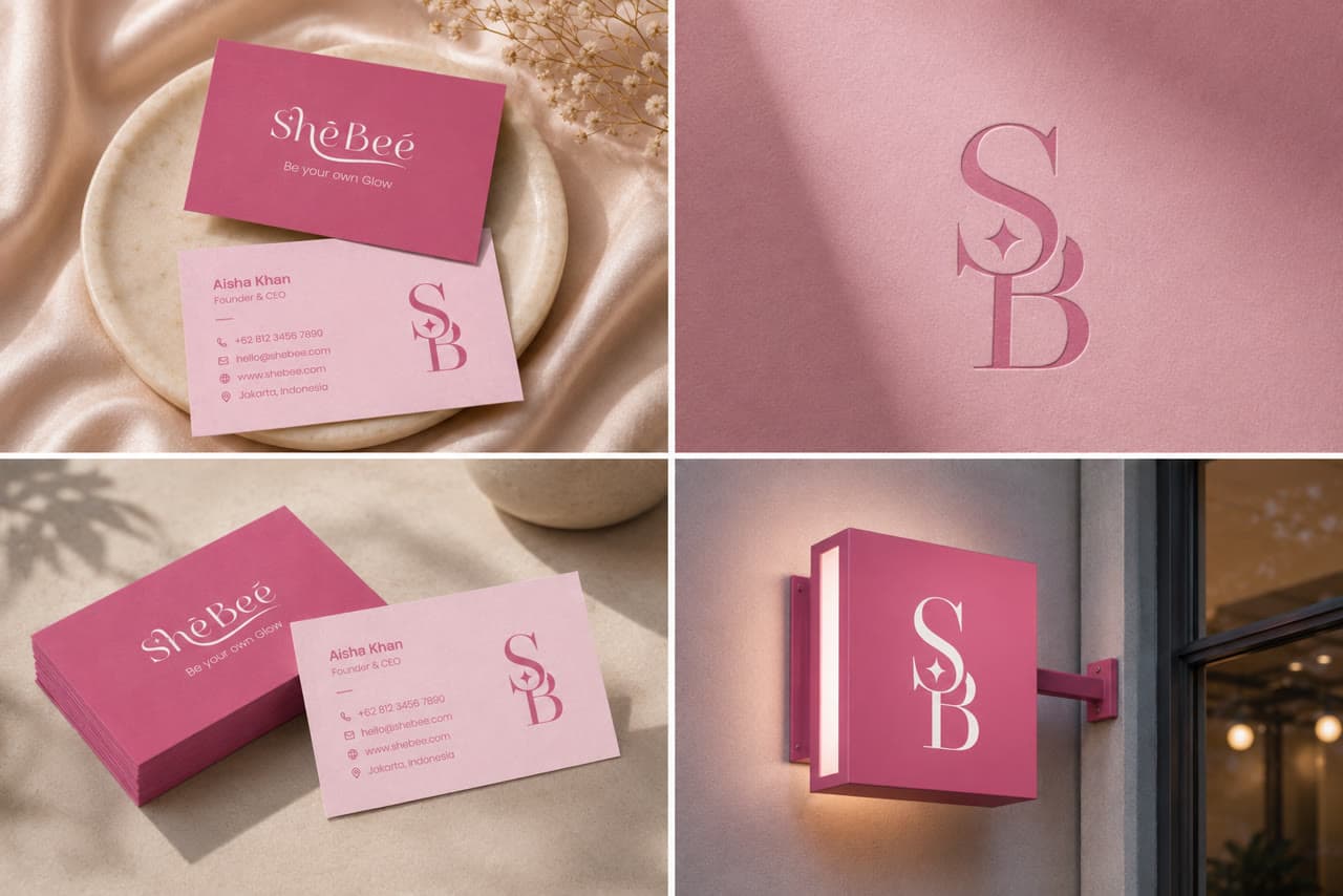 Brand identity and packaging for ShéBeé skincare