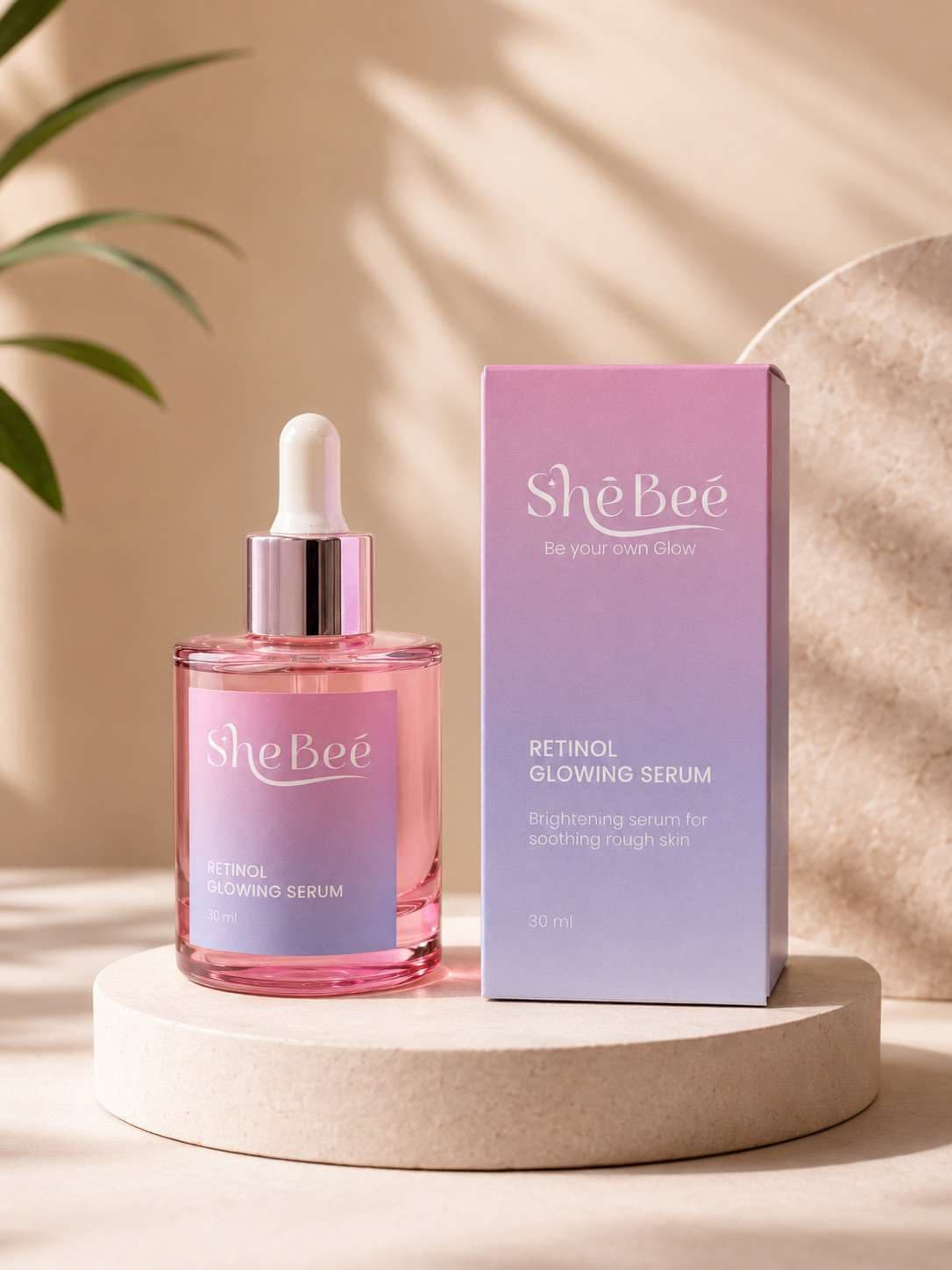 Brand identity and packaging for ShéBeé skincare